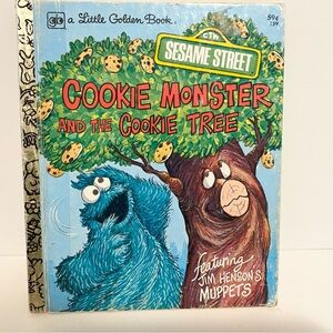 🛑 4/$20 a Little Golden Book Cookie Monster and the Cookie Tree Sesame Street